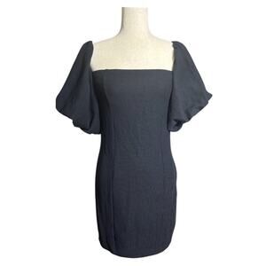 Free People Beach Black Puff Sleeve Mini Dress Size Large II0677